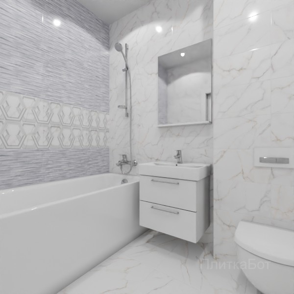 ALMA ceramica 2026, Гриджио, Два декора над ванной №11