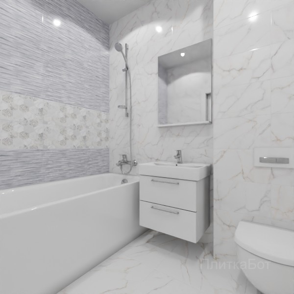 ALMA ceramica 2026, Гриджио, Два декора над ванной №12