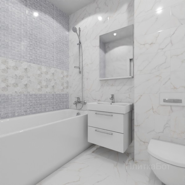 ALMA ceramica 2026, Гриджио, Два декора над ванной №15