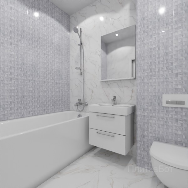 ALMA ceramica 2026, Гриджио, Контрастные стены вертикально, контраст у инсталляции №5
