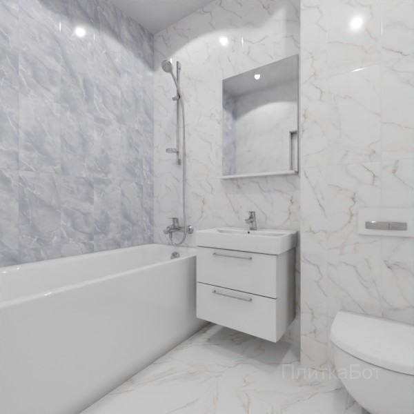 ALMA ceramica 2026, Гриджио, Контрастные стены вертикально №3