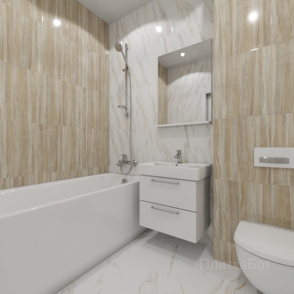 ALMA ceramica 2026, Корсика, Контрастные стены вертикально, контраст у инсталляции