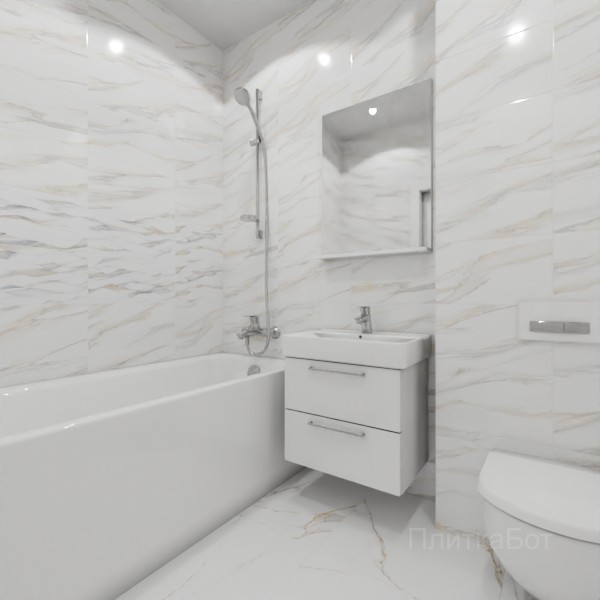 ALMA ceramica 2026, Корсика, Два декора над ванной и основная плитка