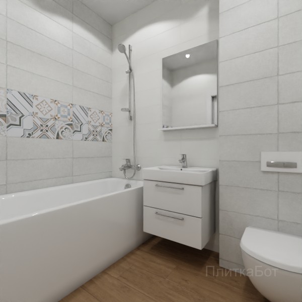 ALMA ceramica 2026, Коста-Рика, Два декора над ванной, контраст у инсталляции, палубная №2