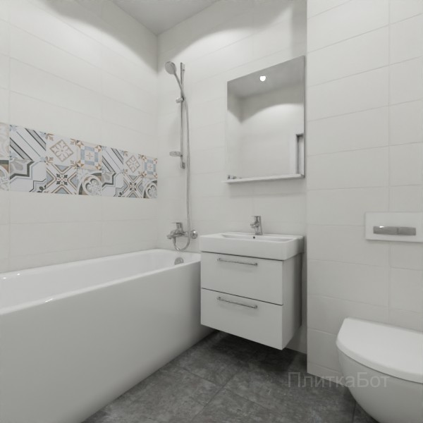 ALMA ceramica 2026, Коста-Рика, Два декора над ванной и основная плитка №1