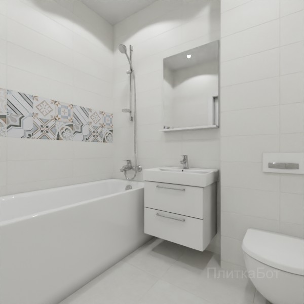 ALMA ceramica 2026, Коста-Рика, Два декора над ванной и основная плитка №2
