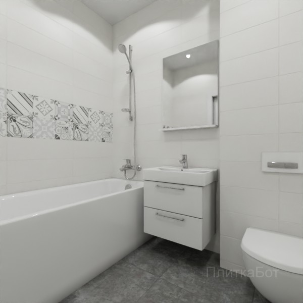 ALMA ceramica 2026, Коста-Рика, Два декора над ванной и основная плитка №3