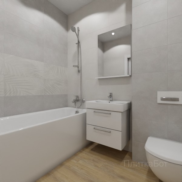 ALMA ceramica 2026, Марко, Два декора над ванной, контраст у инсталляции, палубная №1