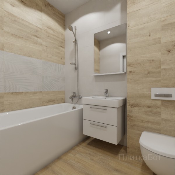 ALMA ceramica 2026, Марко, Два декора над ванной, контраст у инсталляции, палубная №2