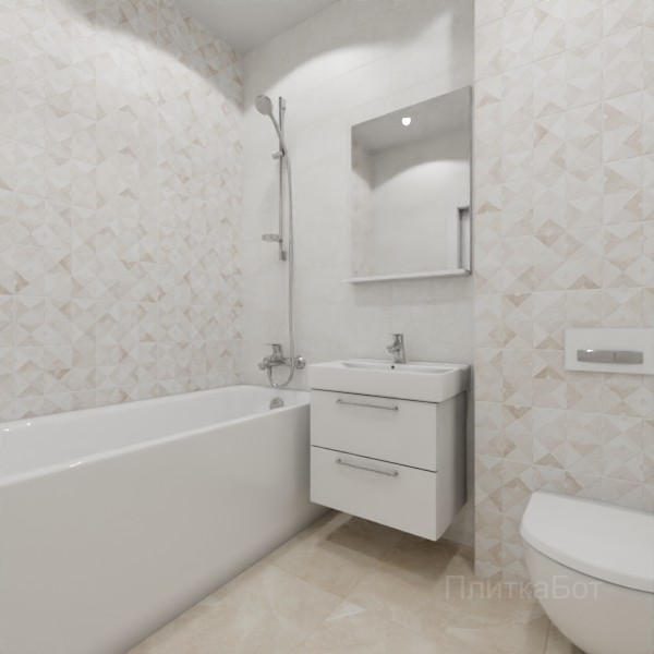ALMA ceramica 2026, Марс (беж), Контрастные стены, контраст у инсталляции №3
