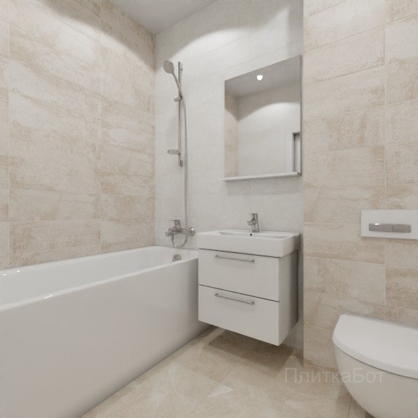 ALMA ceramica 2026, Марс (беж), Контрастные стены, контраст у инсталляции №4