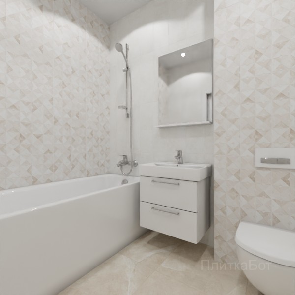 ALMA ceramica 2026, Марс (беж), Контрастные стены вертикально, контраст у инсталляции №1