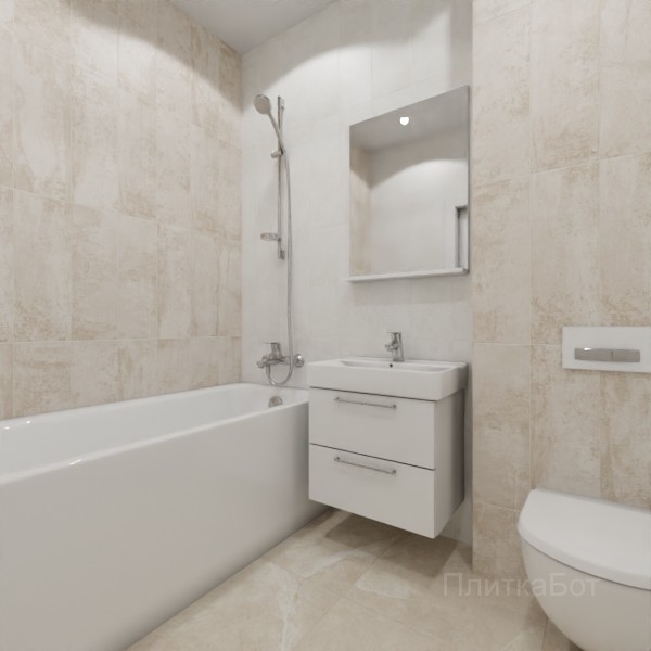 ALMA ceramica 2026, Марс (беж), Контрастные стены вертикально, контраст у инсталляции №2