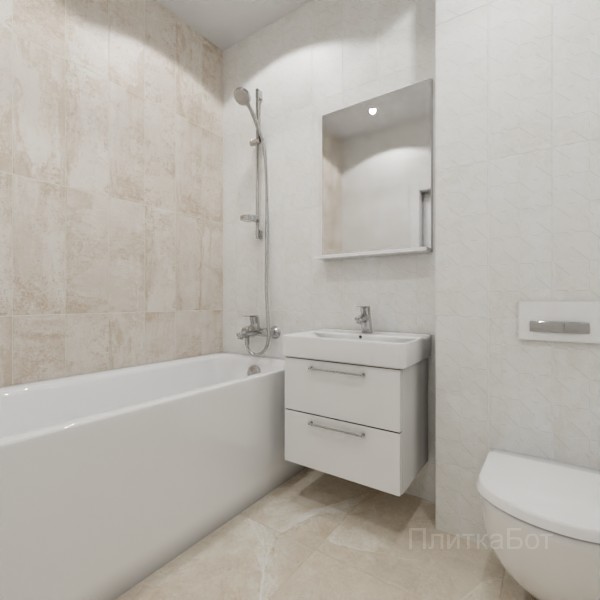 ALMA ceramica 2026, Марс (беж), Контрастные стены вертикально №4