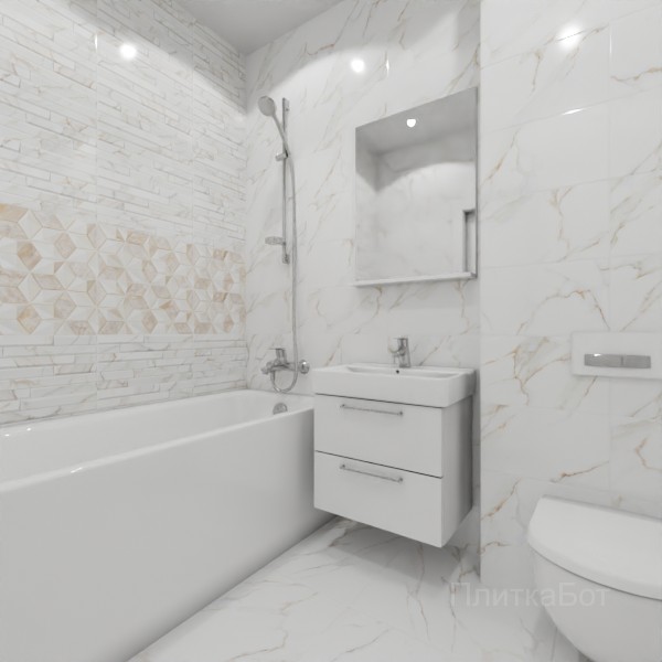 ALMA ceramica 2026, Невада (беж), Два декора над ванной №1