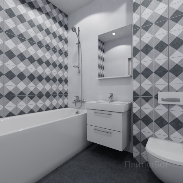 ALMA ceramica 2026, Оригами, Контрастные стены вертикально, контраст у инсталляции №1