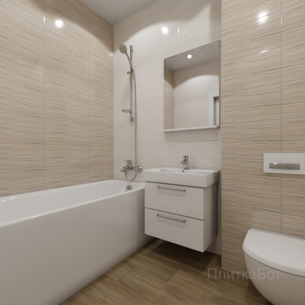ALMA ceramica 2026, Плессо, Контрастные стены, контраст у инсталляции, палубная №1