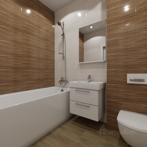 ALMA ceramica 2026, Плессо, Контрастные стены, контраст у инсталляции, палубная №7