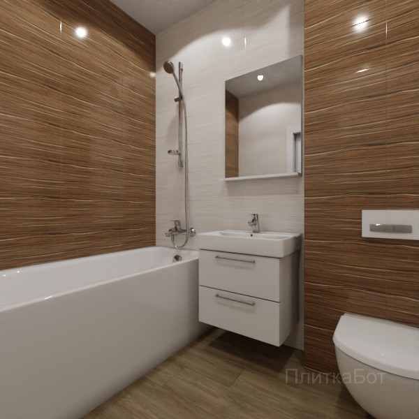 ALMA ceramica 2026, Плессо, Контрастные стены, контраст у инсталляции, палубная №8