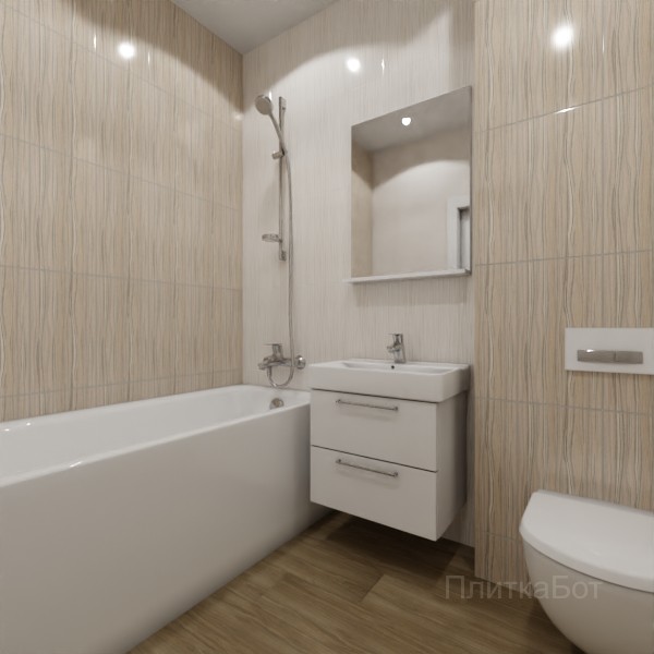 ALMA ceramica 2026, Плессо, Контрастные стены вертикально, контраст у инсталляции, палубная №1