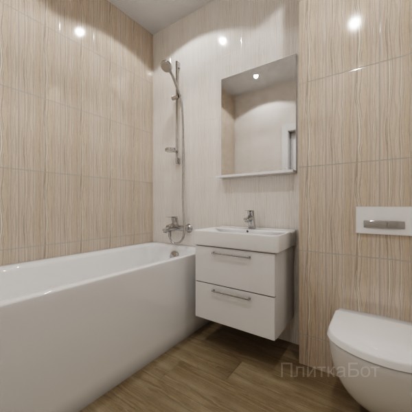 ALMA ceramica 2026, Плессо, Контрастные стены вертикально, контраст у инсталляции, палубная №2