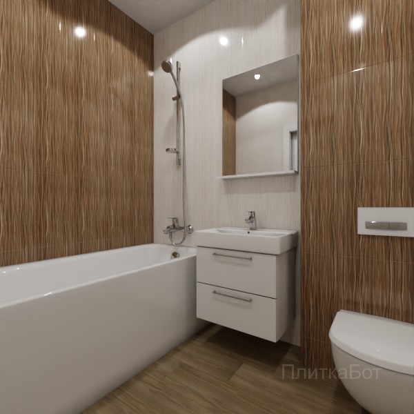 ALMA ceramica 2026, Плессо, Контрастные стены вертикально, контраст у инсталляции, палубная №3