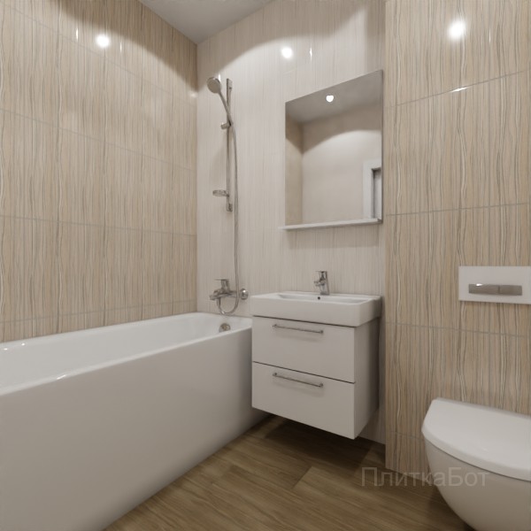 ALMA ceramica 2026, Плессо, Контрастные стены вертикально, контраст у инсталляции, палубная №5