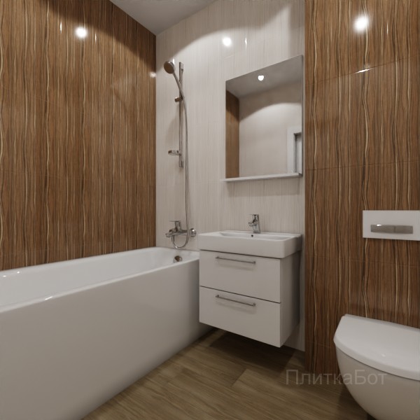 ALMA ceramica 2026, Плессо, Контрастные стены вертикально, контраст у инсталляции, палубная №8