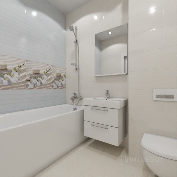 ALMA ceramica 2026, Релакс, Панно и контраст над ванной №3