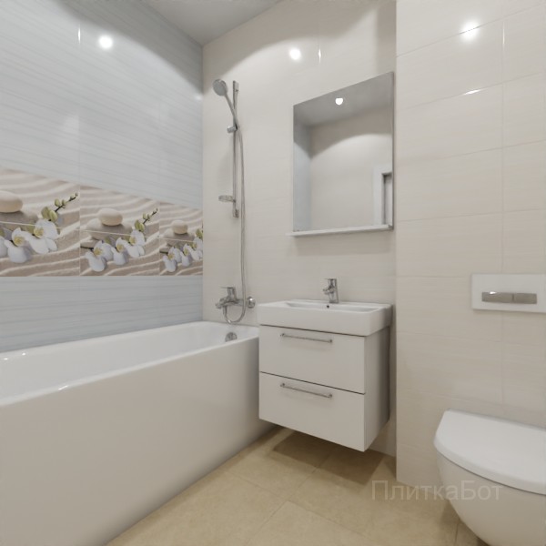 ALMA ceramica 2026, Релакс, Панно и контраст над ванной №4