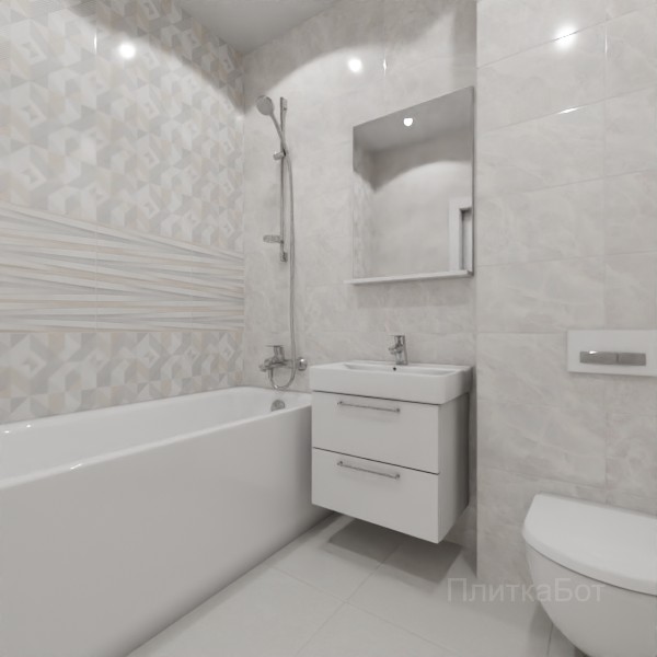 ALMA ceramica 2026, Риволи, Два декора над ванной №13