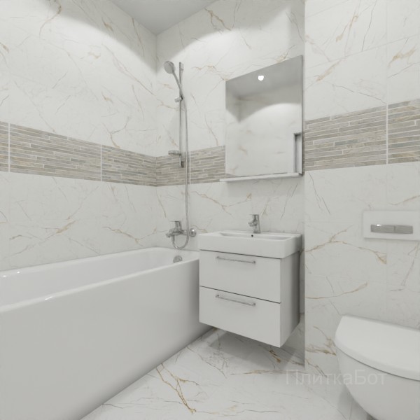 ALMA ceramica 2026, Рок Лайн (беж), Декор по центру №2