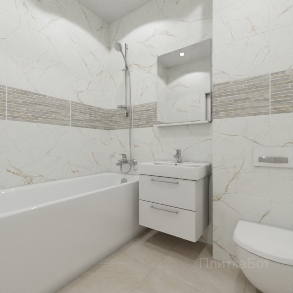 ALMA ceramica 2026, Рок Лайн (беж), Декор по центру №3