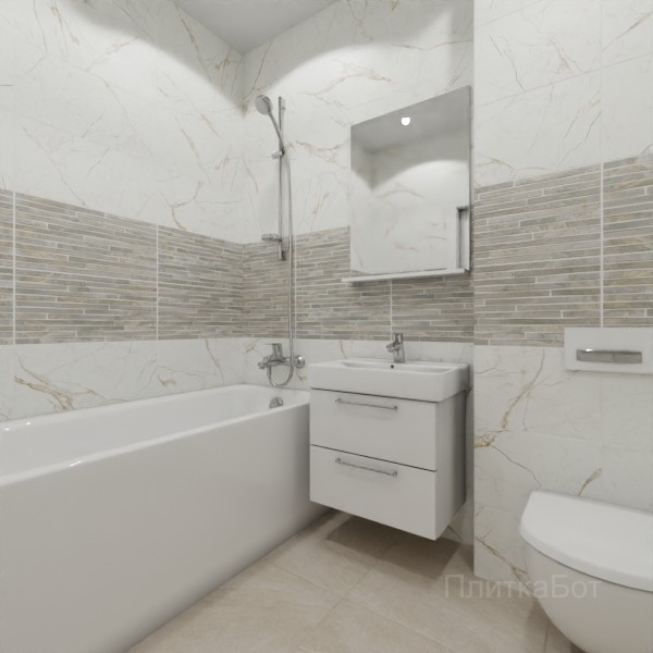 ALMA ceramica 2026, Рок Лайн (беж), Два декора №3