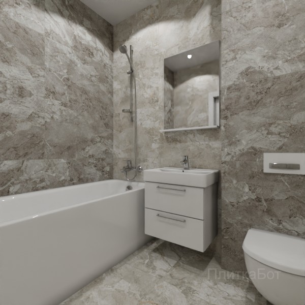 ALMA ceramica 2026, Рок Лайн (камень), Контрастные стены, контраст у инсталляции №1