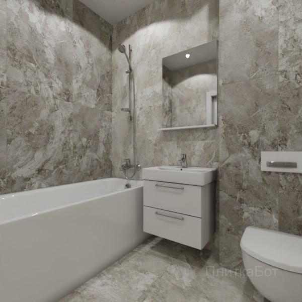 ALMA ceramica 2026, Рок Лайн (камень), Контрастные стены вертикально, контраст у инсталляции №1