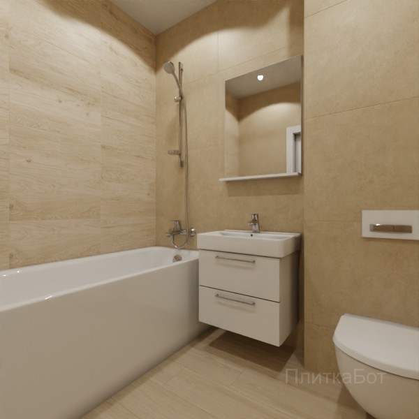 ALMA ceramica 2026, Шарп (беж), Контрастные стены, палубная