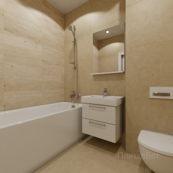 ALMA ceramica 2026, Шарп (беж), Контрастные стены