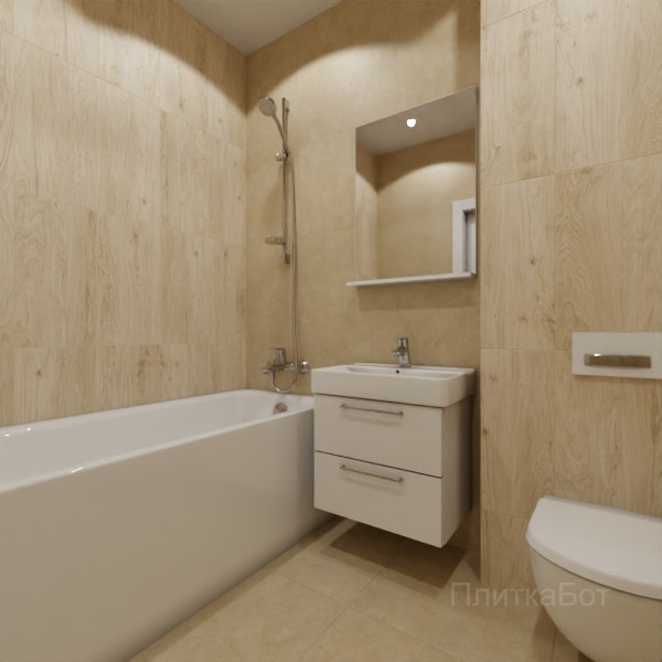 ALMA ceramica 2026, Шарп (беж), Контрастные стены вертикально, контраст у инсталляции