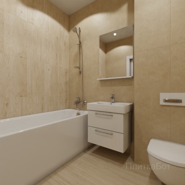 ALMA ceramica 2026, Шарп (беж), Контрастные стены вертикально, палубная
