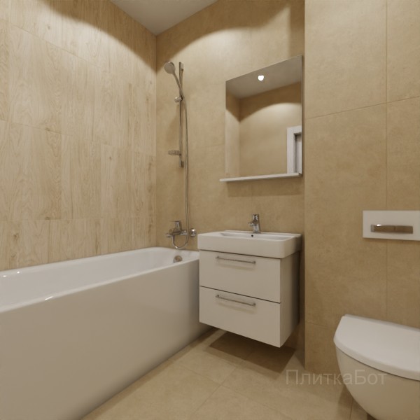 ALMA ceramica 2026, Шарп (беж), Контрастные стены вертикально