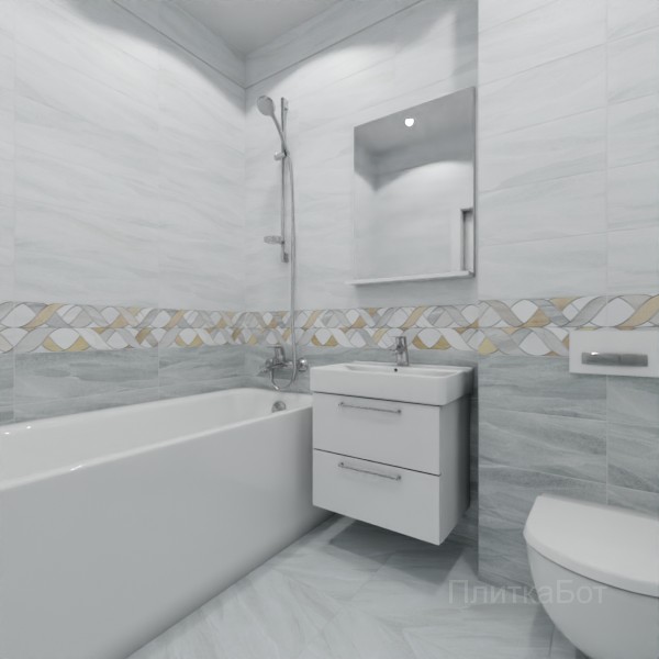 ALMA ceramica 2026, Слэйт рок, Низ-верх, декор и полоса №1