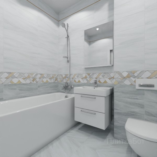 ALMA ceramica 2026, Слэйт рок, Низ-верх, декор и полоса №2