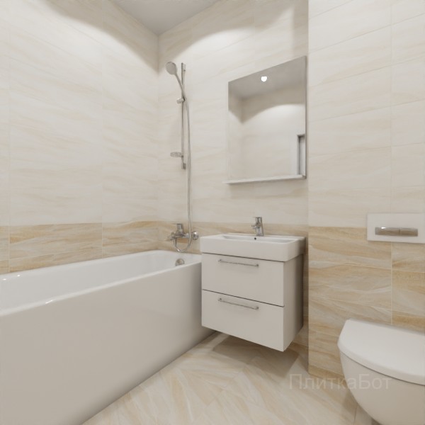 ALMA ceramica 2026, Слэйт рок (беж), Низ-верх