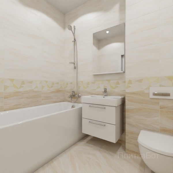 ALMA ceramica 2026, Слэйт рок (беж), Низ-верх и декор