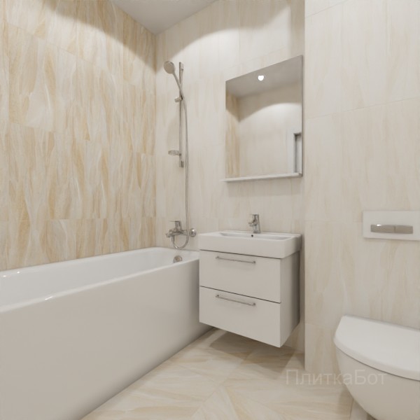 ALMA ceramica 2026, Слэйт рок (беж), Контрастные стены вертикально