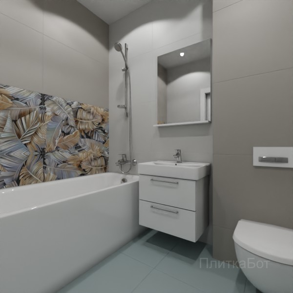 ALMA ceramica 2026, Спектор, Два декора над ванной, контраст у инсталляции №9