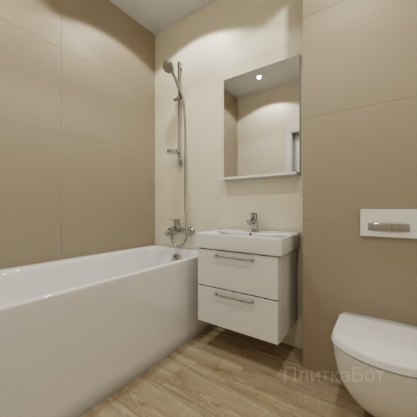 ALMA ceramica 2026, Спектор (беж), Контрастные стены, контраст у инсталляции, палубная №1
