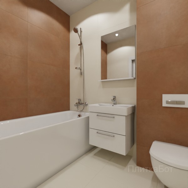 ALMA ceramica 2026, Спектор (беж), Контрастные стены, контраст у инсталляции №5