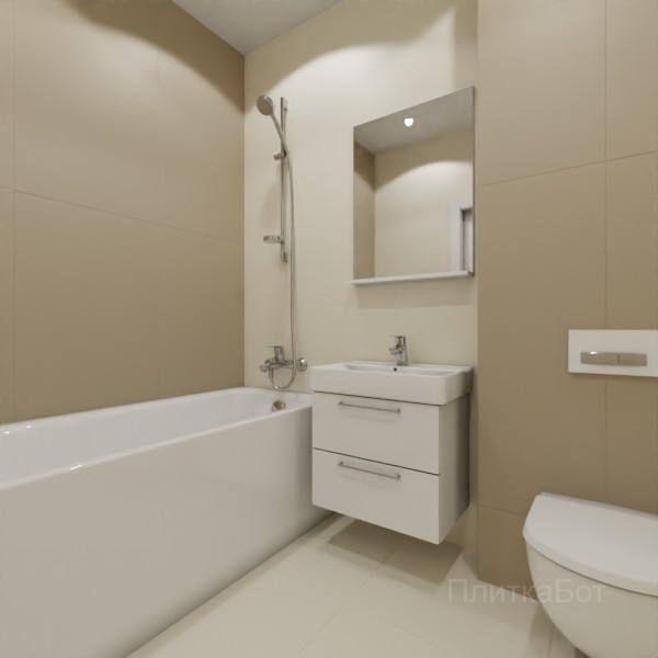 ALMA ceramica 2026, Спектор (беж), Контрастные стены вертикально, контраст у инсталляции №1